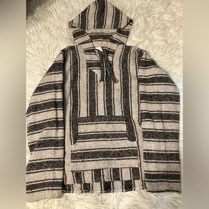 ☀️ Host pick☀️EUC Baja Hoodie grey and white with kangaroo front pocket